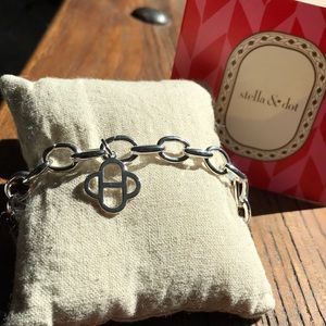 Silver link charm bracelet